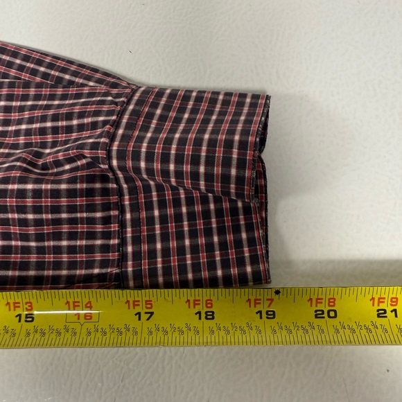 Lucchese 1883 Button Down Shirt Red Plaid Check Long Sleeve Western Cowboy Men L - Picture 6 of 7